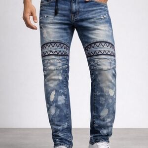 Dript Denim Jeans Shark Mouth Sise 32